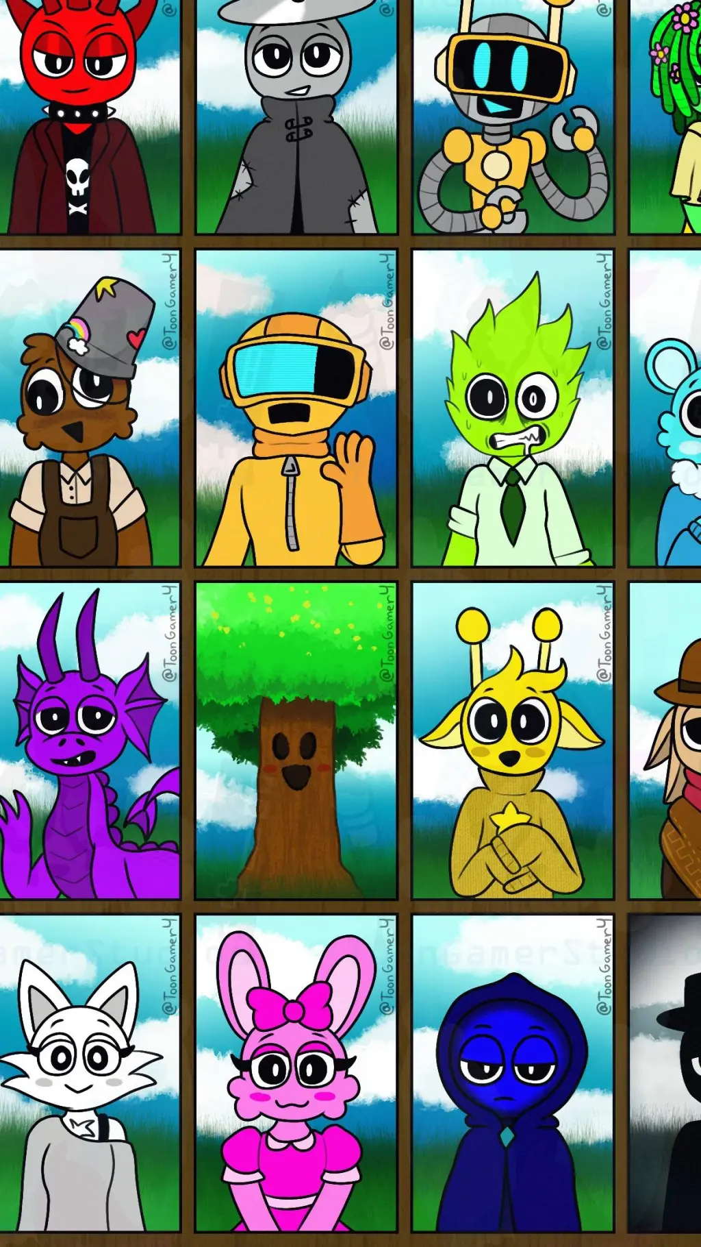ai character: Sprunki sus background