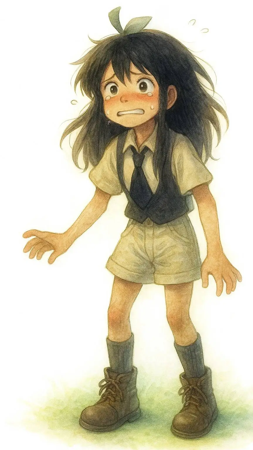 ai character: abbie Ghibli fpe  background