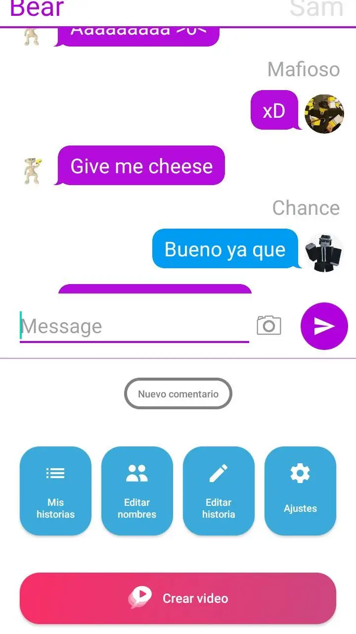 ai character: conversación  background