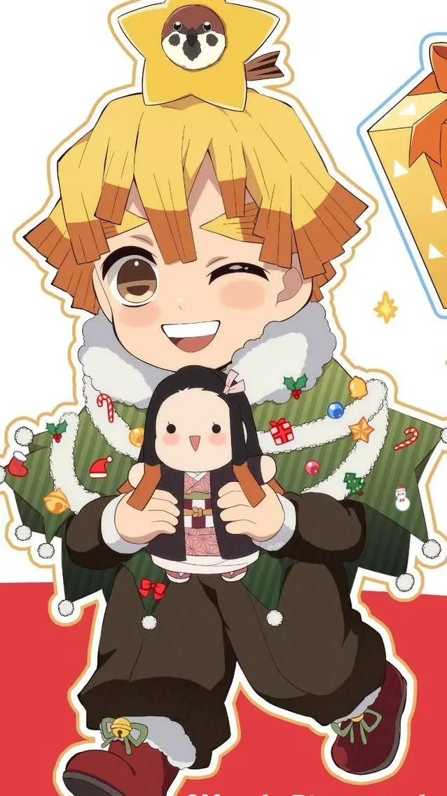 ai character: Zenitsu Christmas background