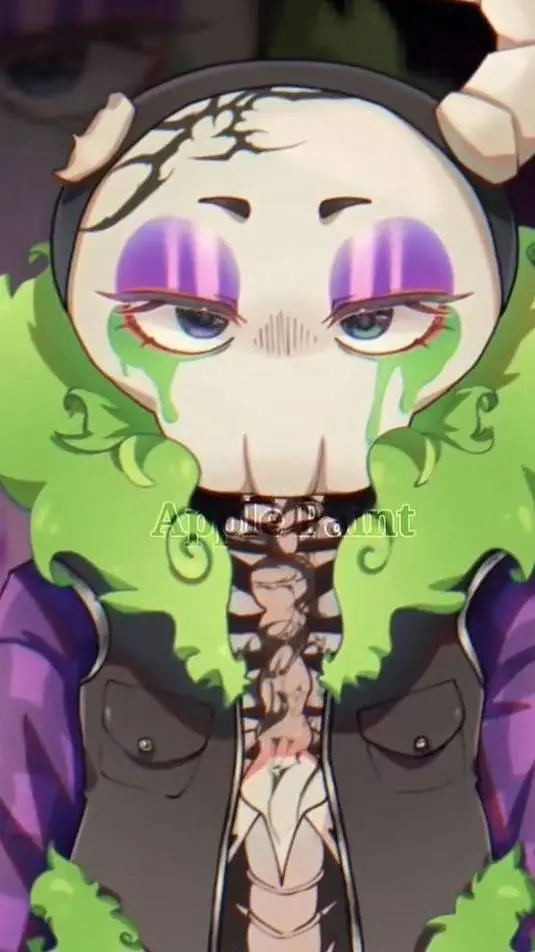 ai character: 💀💚🖤💜~Ribecca~💜🖤💚💀 background