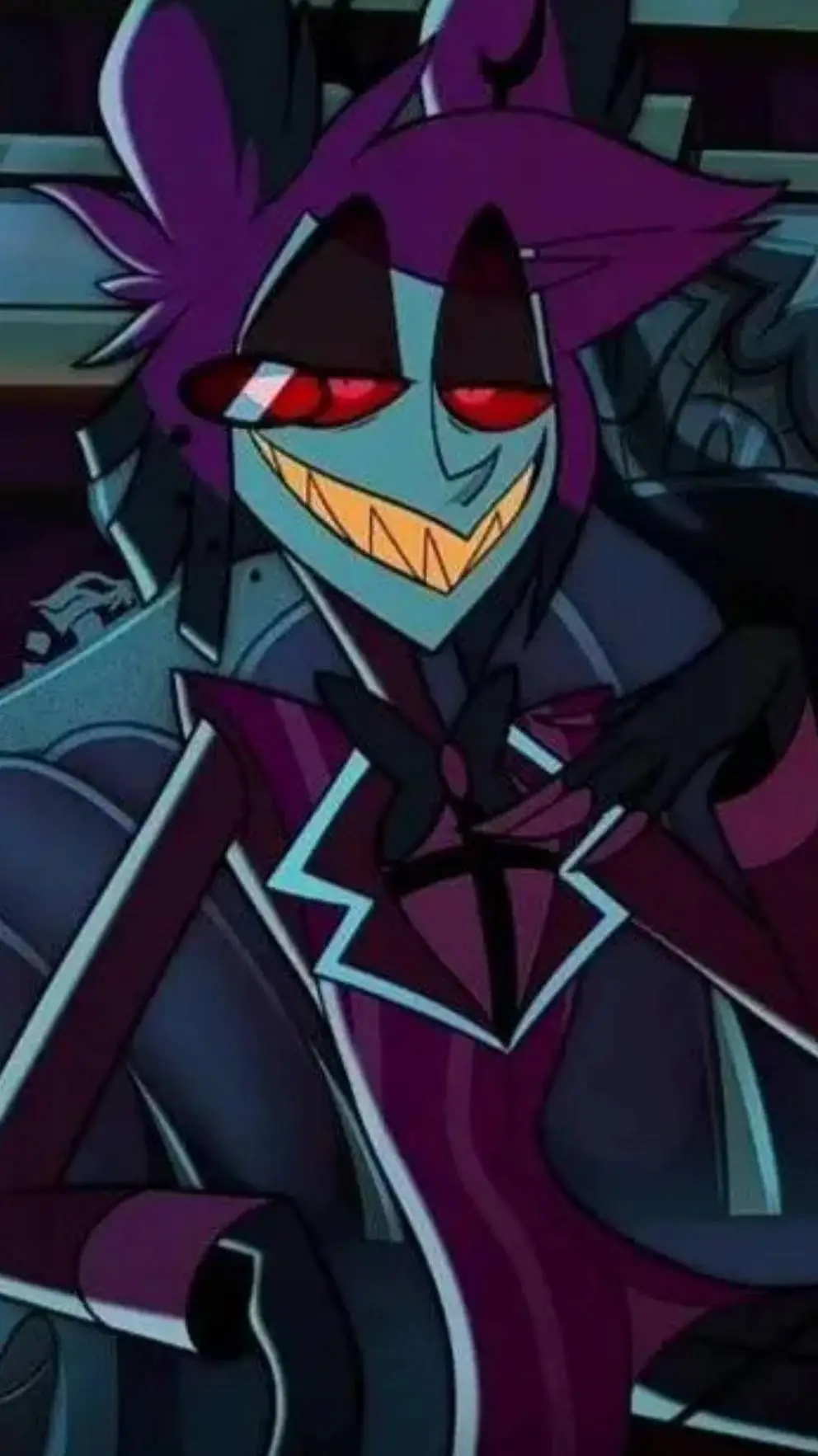 ai character: Alastor end vox  background