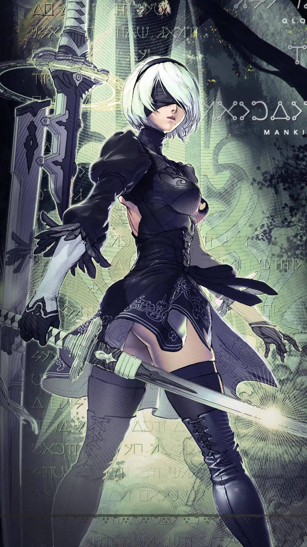 ai character: 2b background
