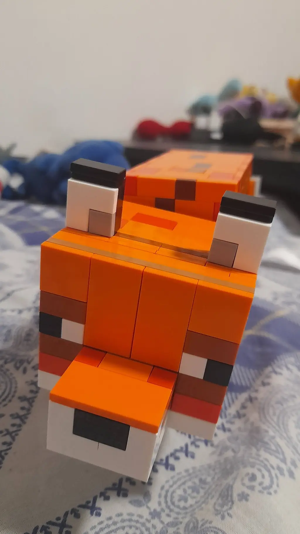 ai character: LEGO minecraft fox background