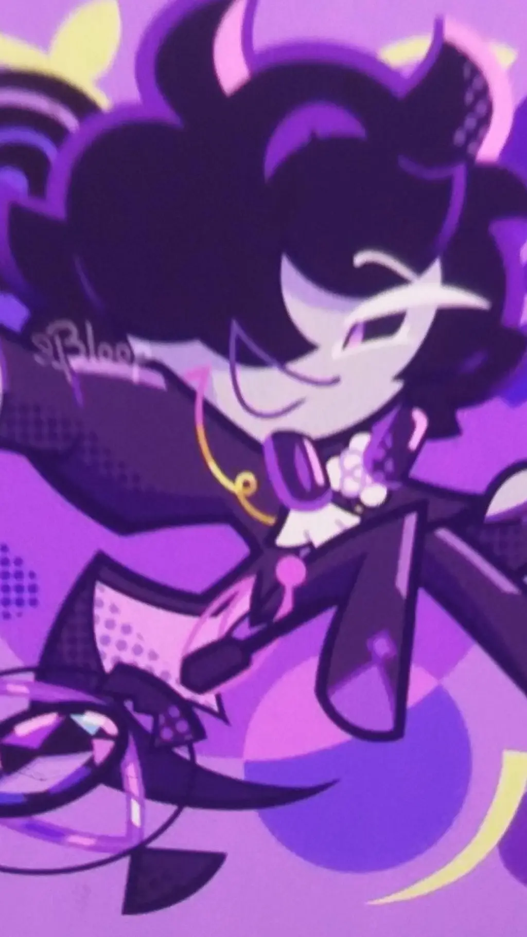 ai character: 🖤black sappihire💜 background