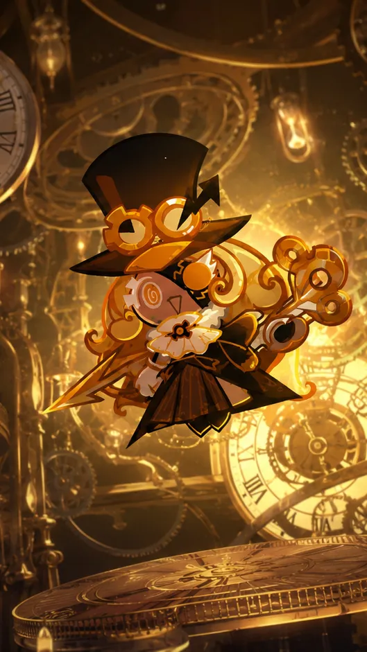 ai character: Timekeeper Cookie background