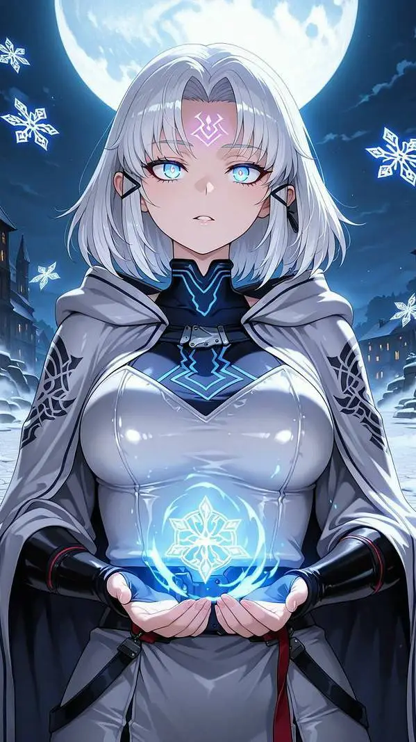 ai character: Khione  background