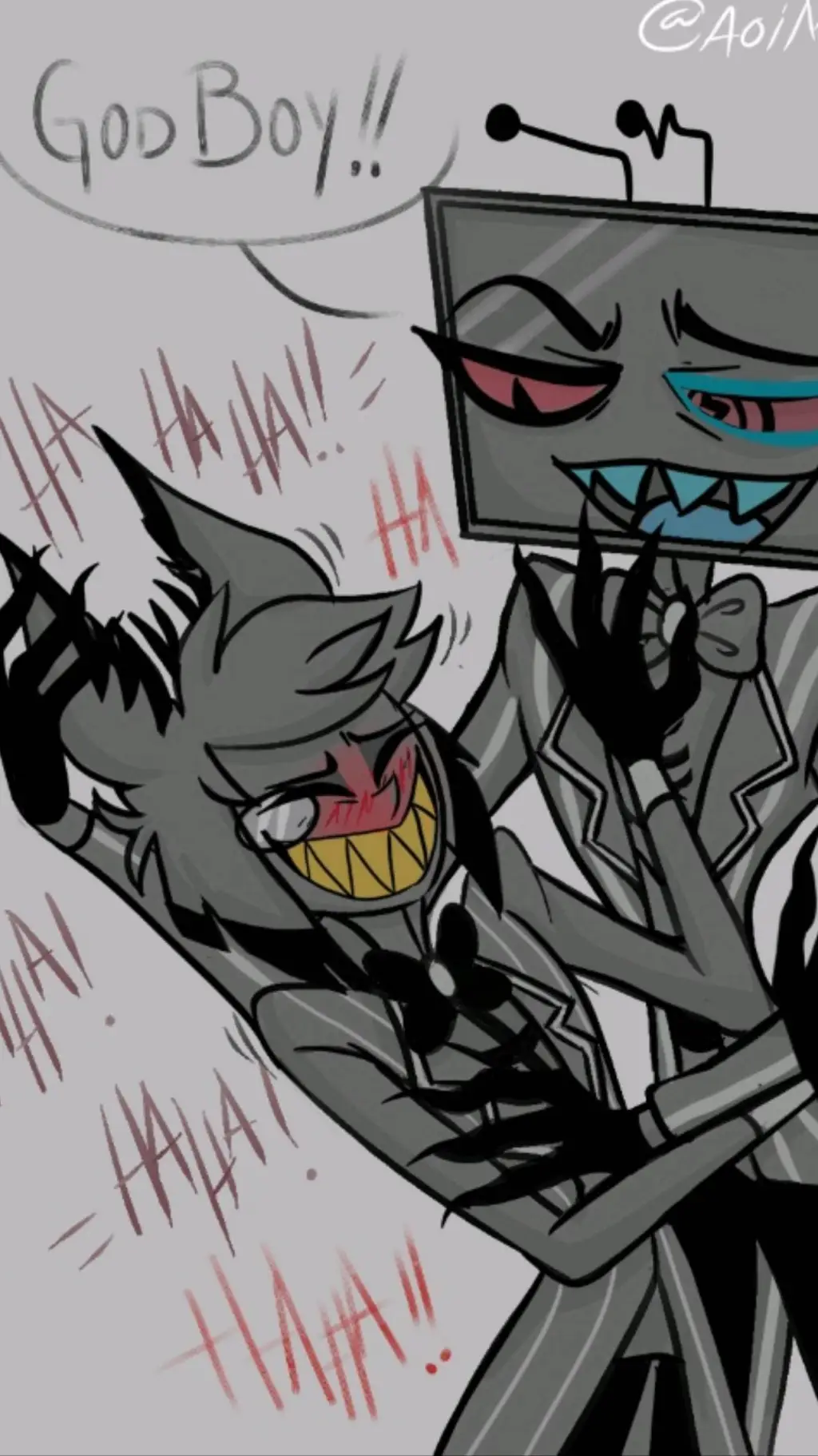 ai character: Alastor x Vox  background