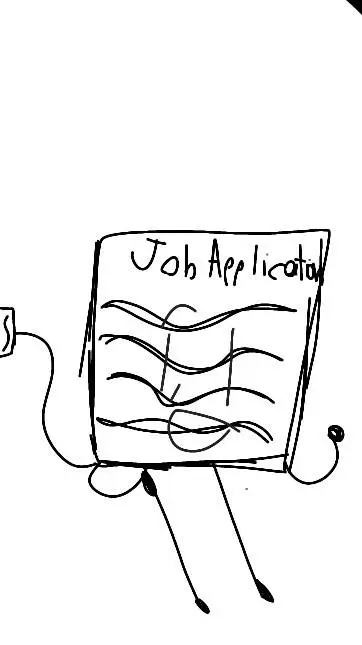 ai character: Job Application.  background