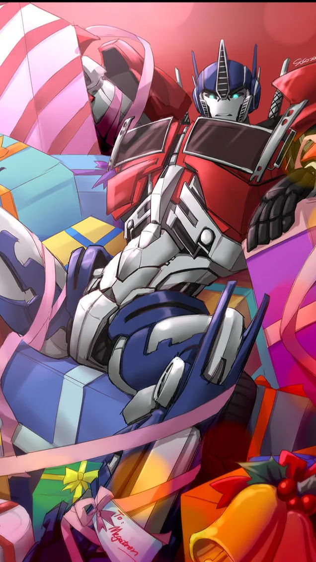 ai character: Optimus prime x yn background