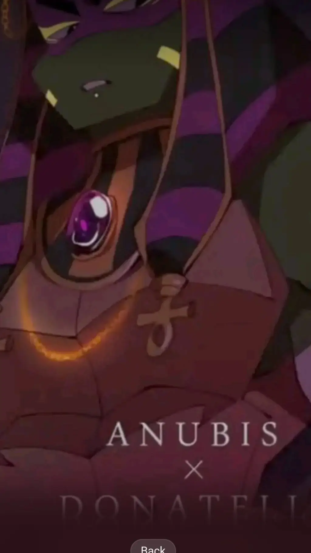 ai character: Anubis x Donatello background