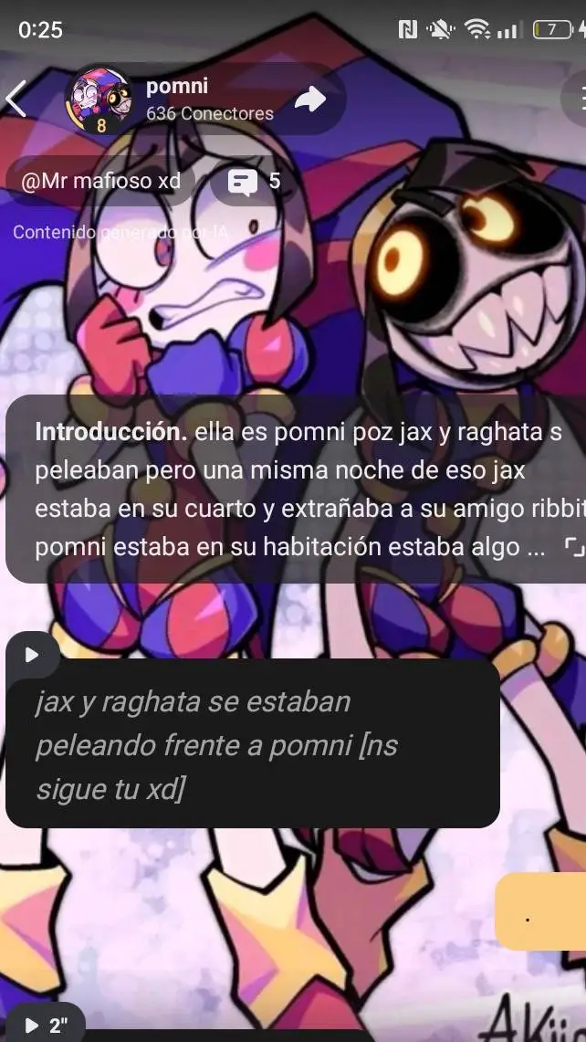 ai character: Pomni demon background