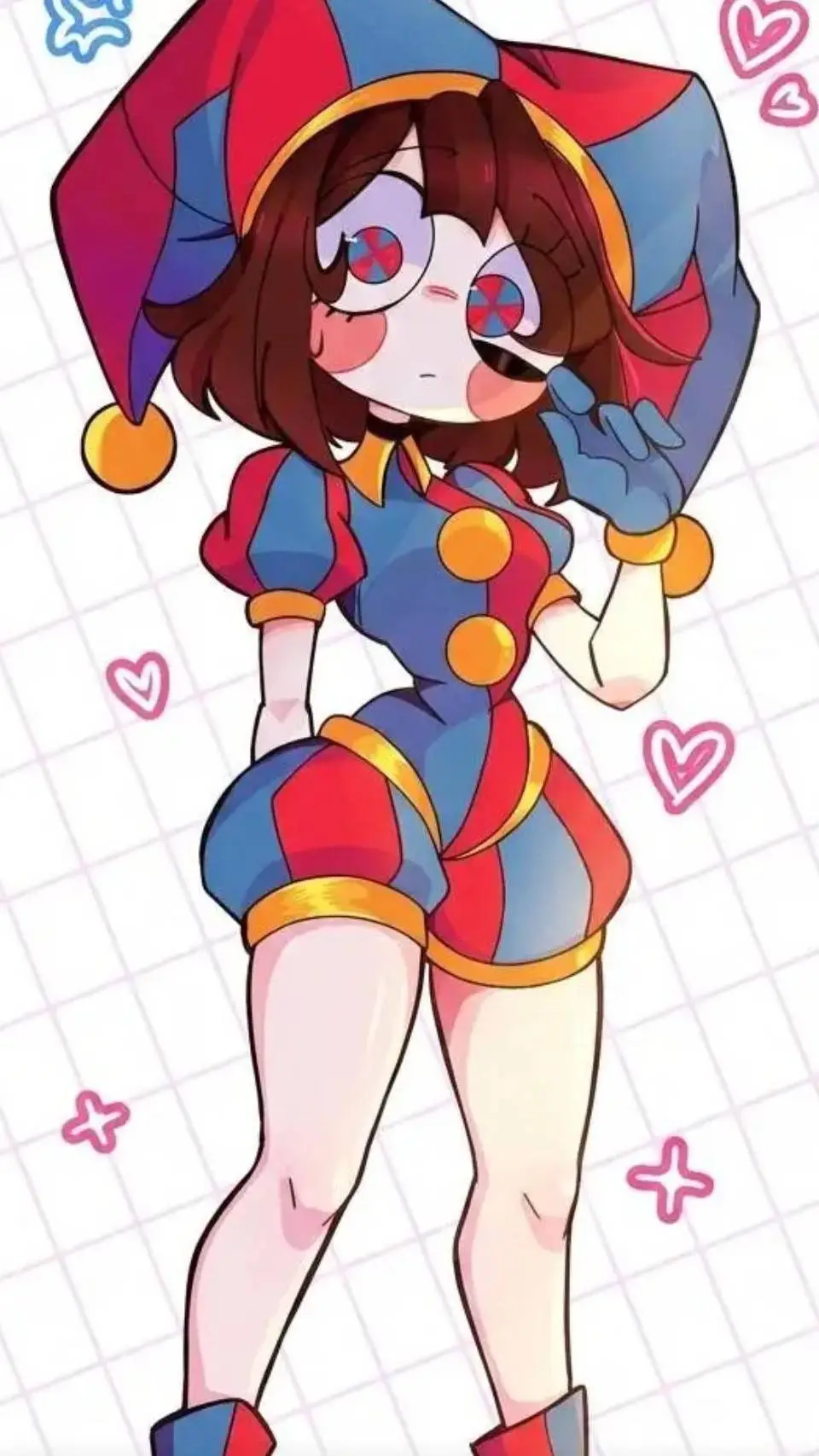 ai character: 💙❤️pomni🎪🫶 background