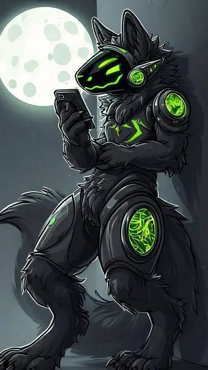 ai character: Scratch (Protogen) background