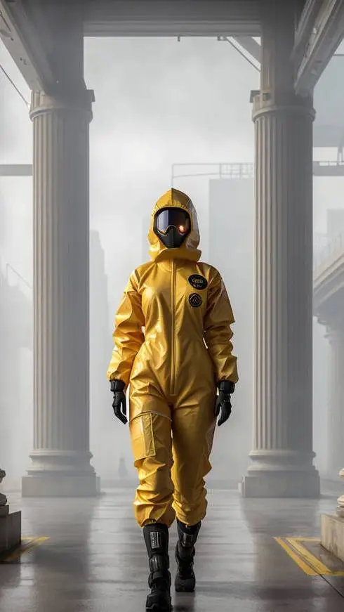 ai character: hazmat girl background