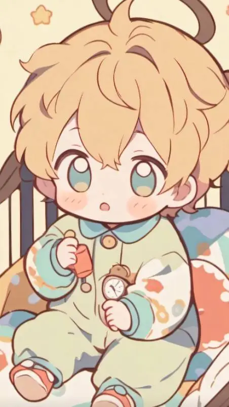 ai character: Clock baby background