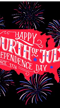 ai character: 4th of July!  background