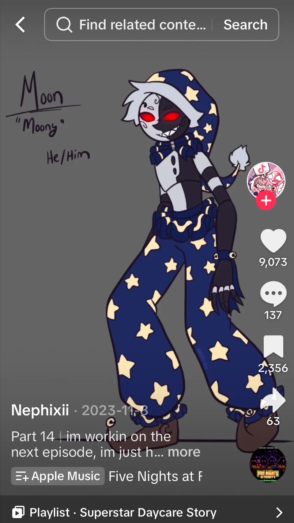 ai character: Moony background