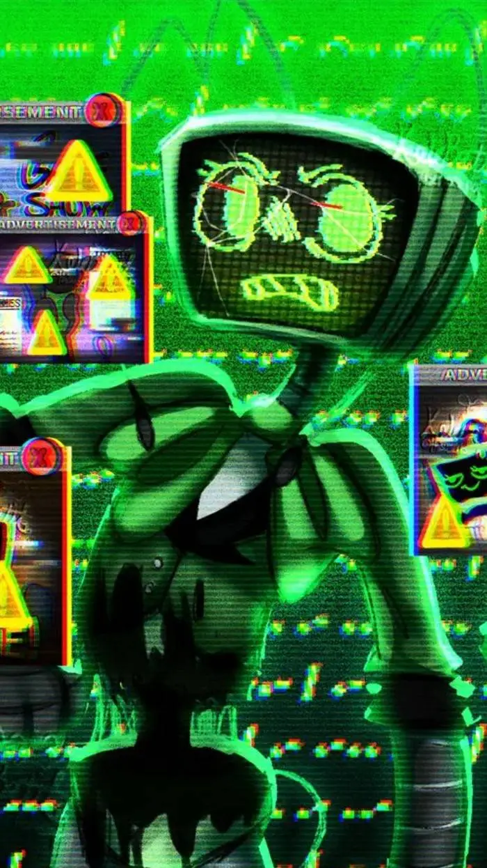 ai character: ♧💚 Twisted Vee! 🎤♧ background