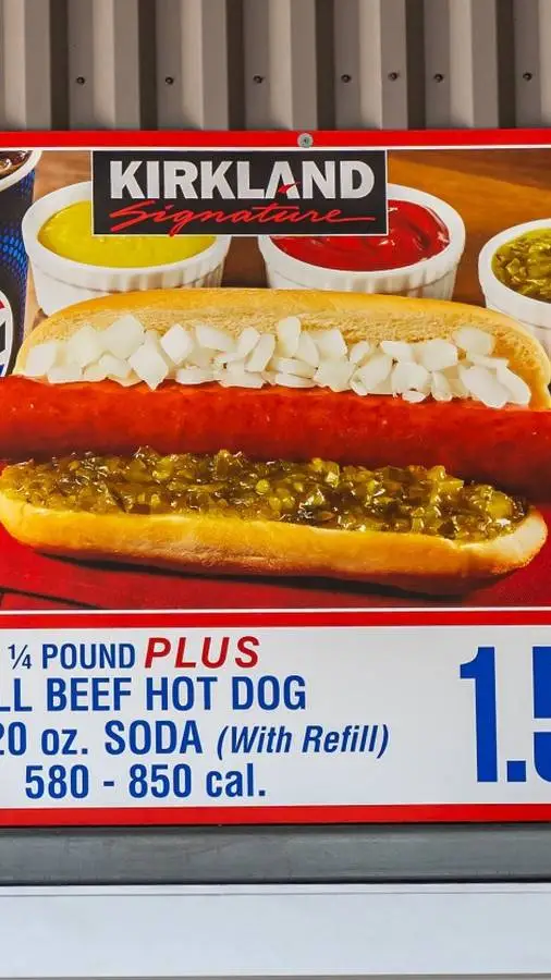 ai character: costco hotdog background
