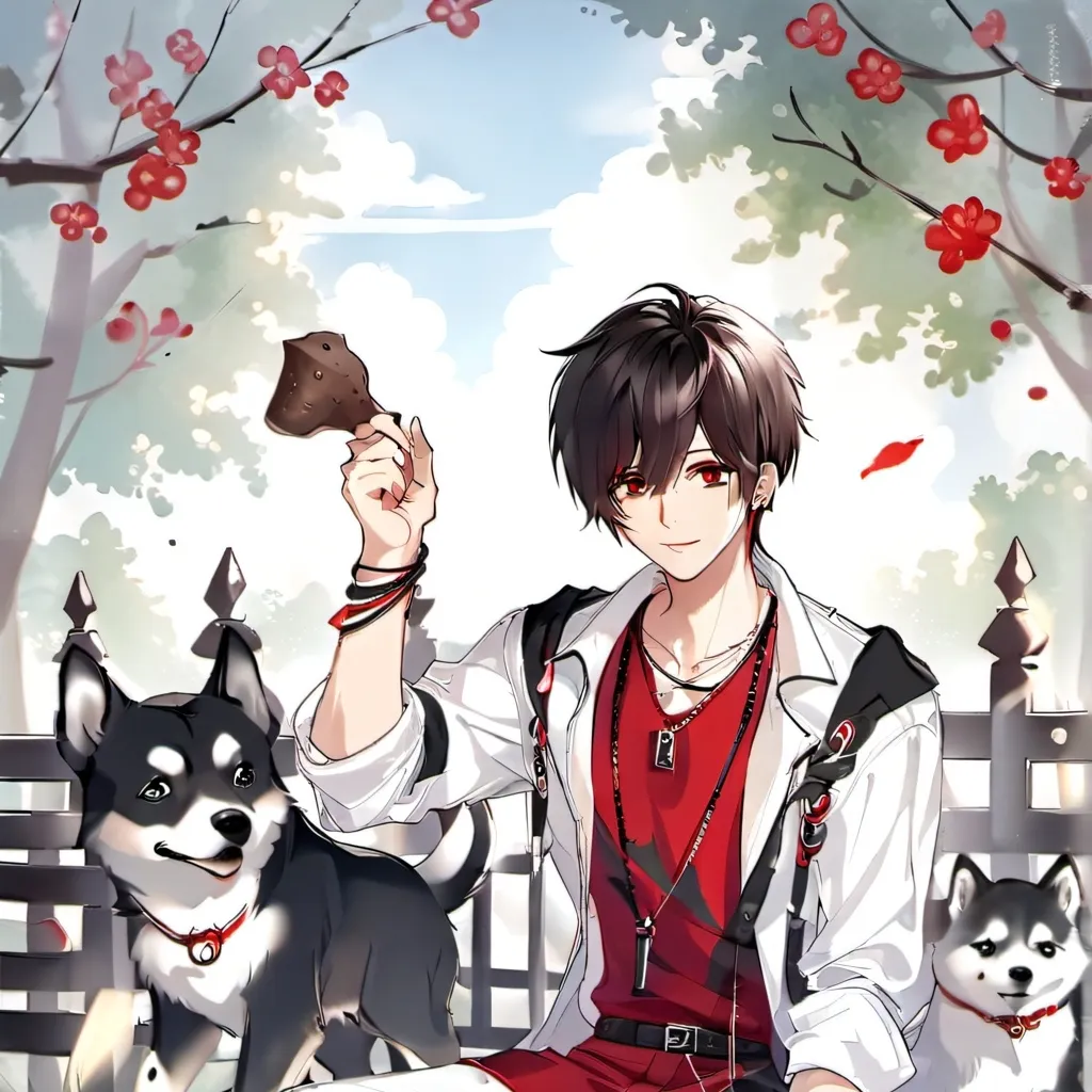 chat with ai character: Arvin and his dogs