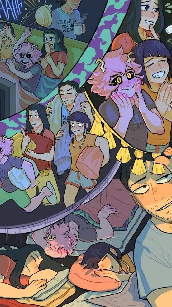 ai character: MHA SLEEPOVER background