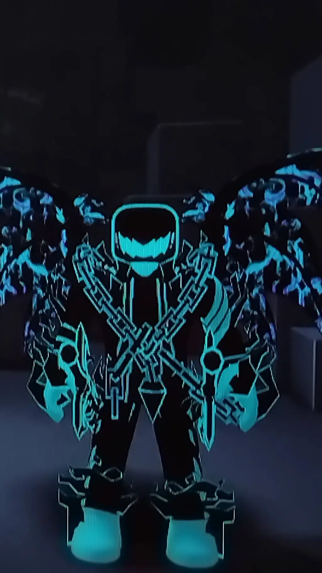 ai character: blue angel / demon background