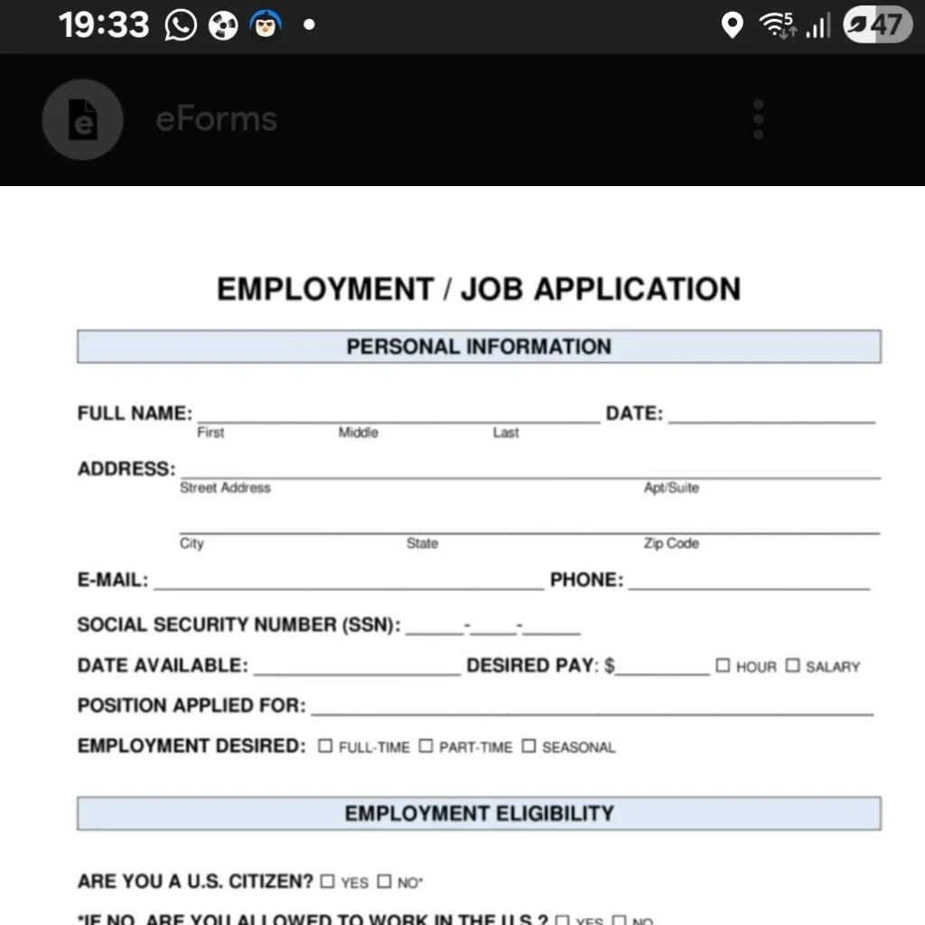 chat with ai character: JOB APPLICATION 