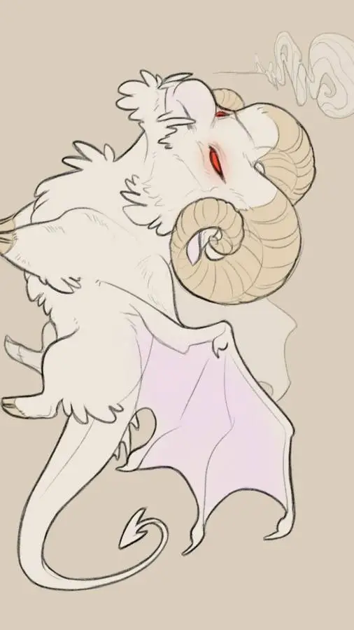 ai character: Baby dragon goat?  background