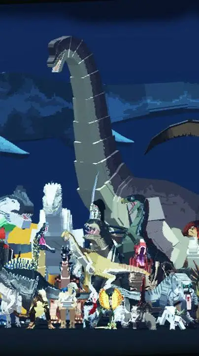 ai character: Jurassic Blocky background