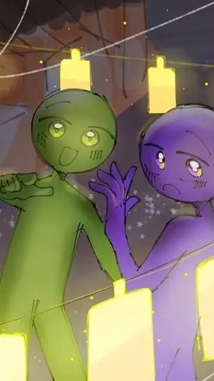 ai character: greenXpurple (avm) background