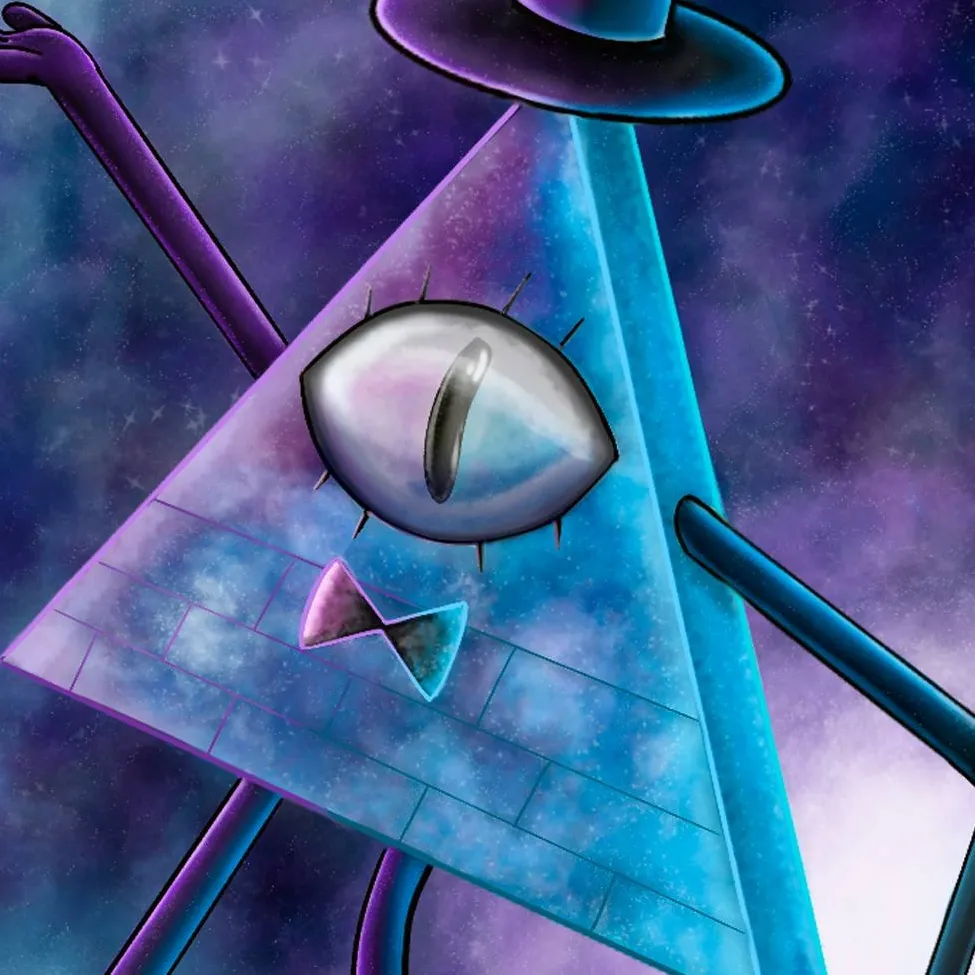 chat with ai character: Bill Cipher 🔺️🟡🎩👁😈