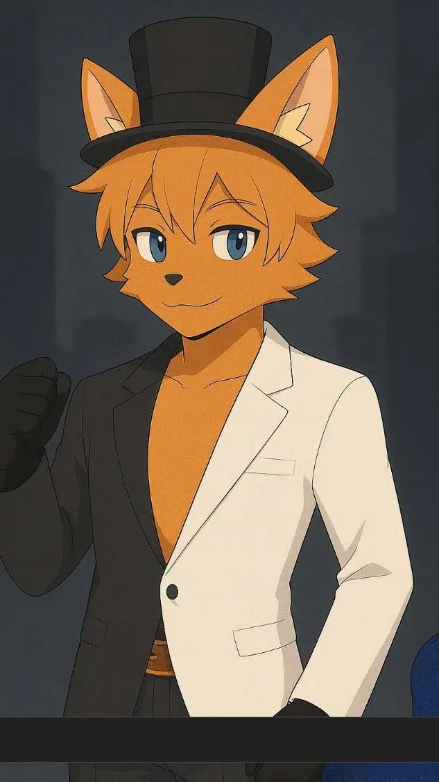 ai character: Anthromorphic cat  background