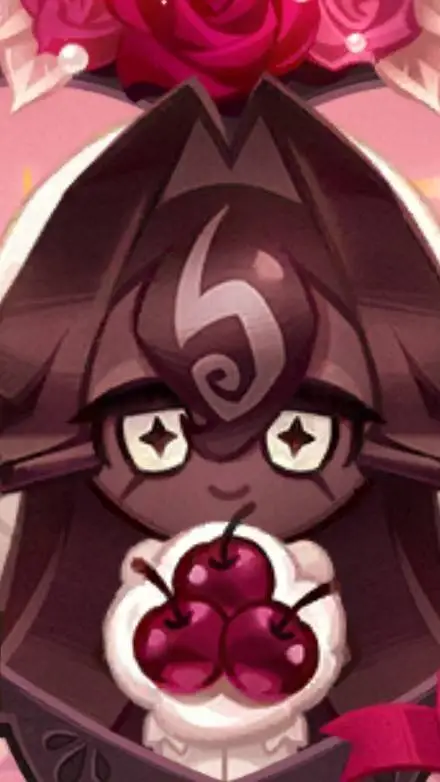ai character: Black forestcookie background