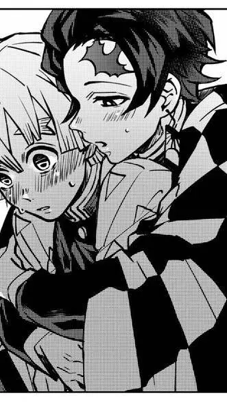 ai character: zenitsu x tanjiro  background