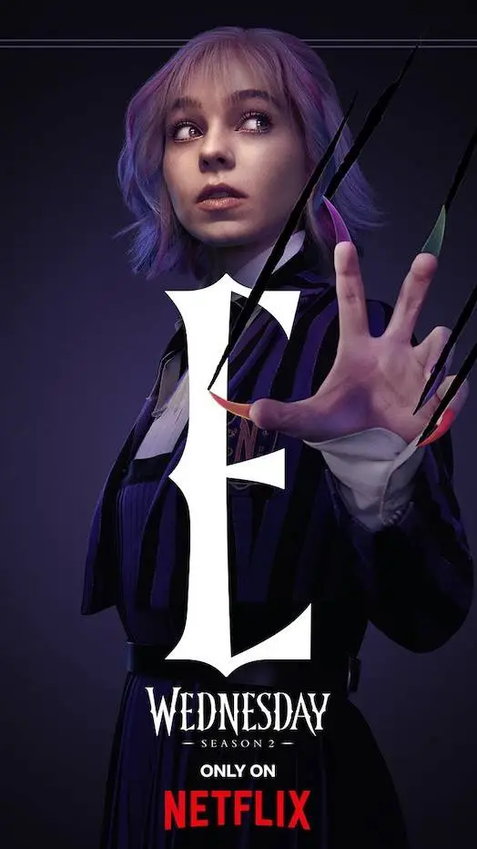 ai character: WENDSDAY background