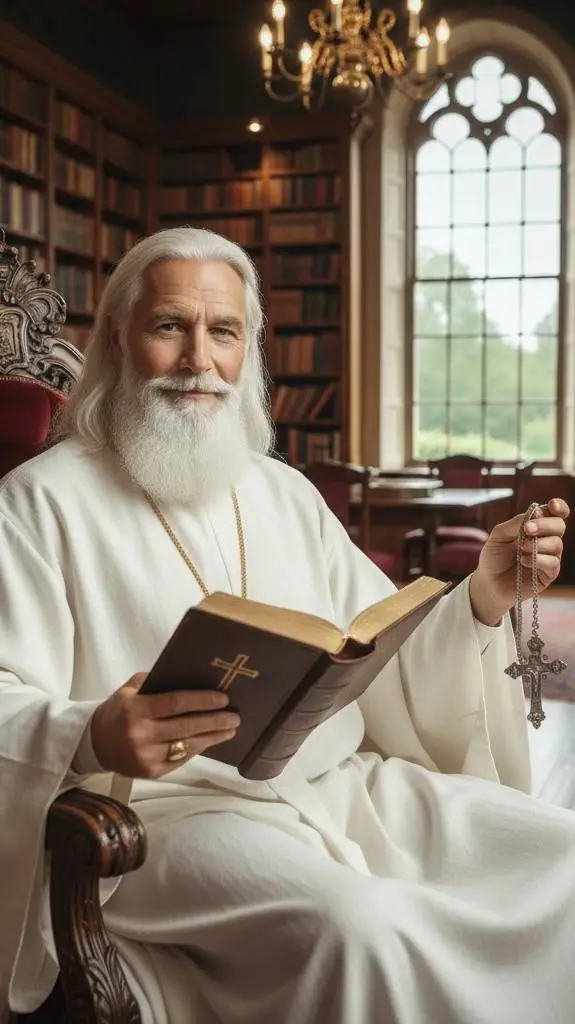 ai character: Father William  background