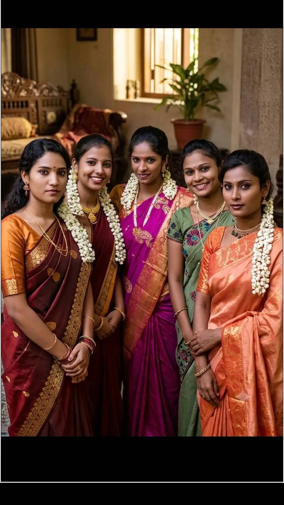 ai character: 5 Women background