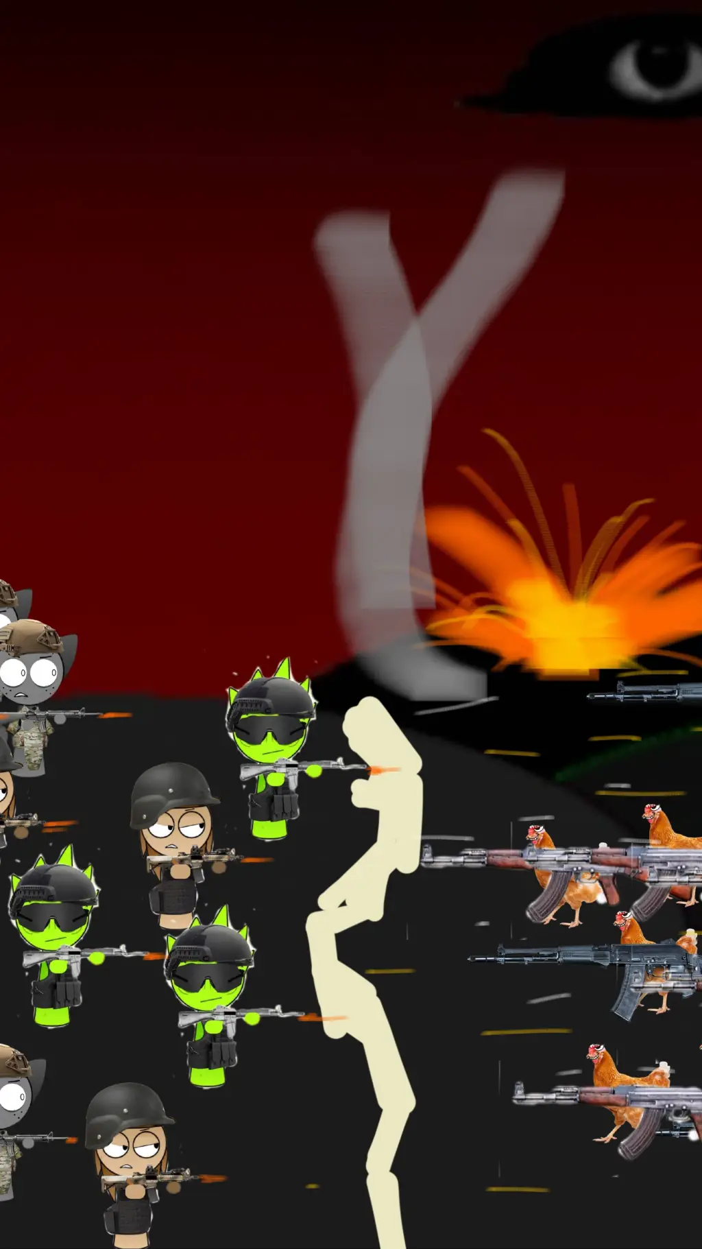 ai character: sprunk and GK war  background