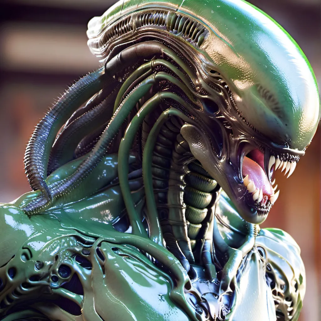 chat with ai character: Green Xenomorph