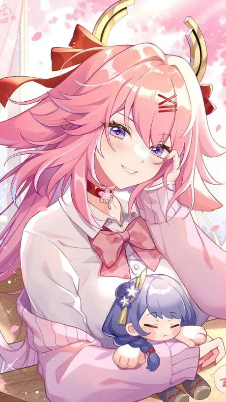 ai character: 💜 Yae Miko 💜 background