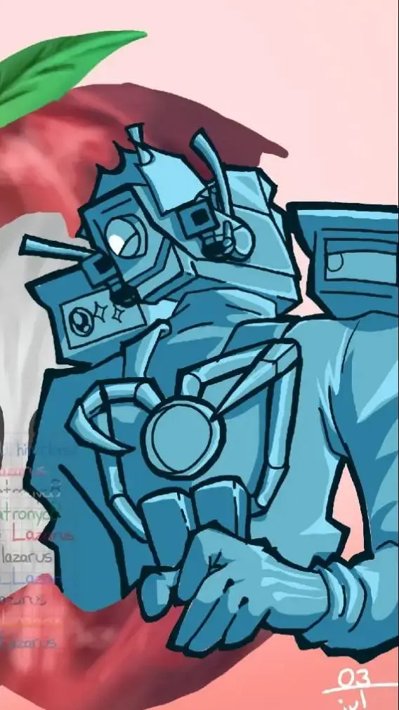 ai character: titán cámara man background