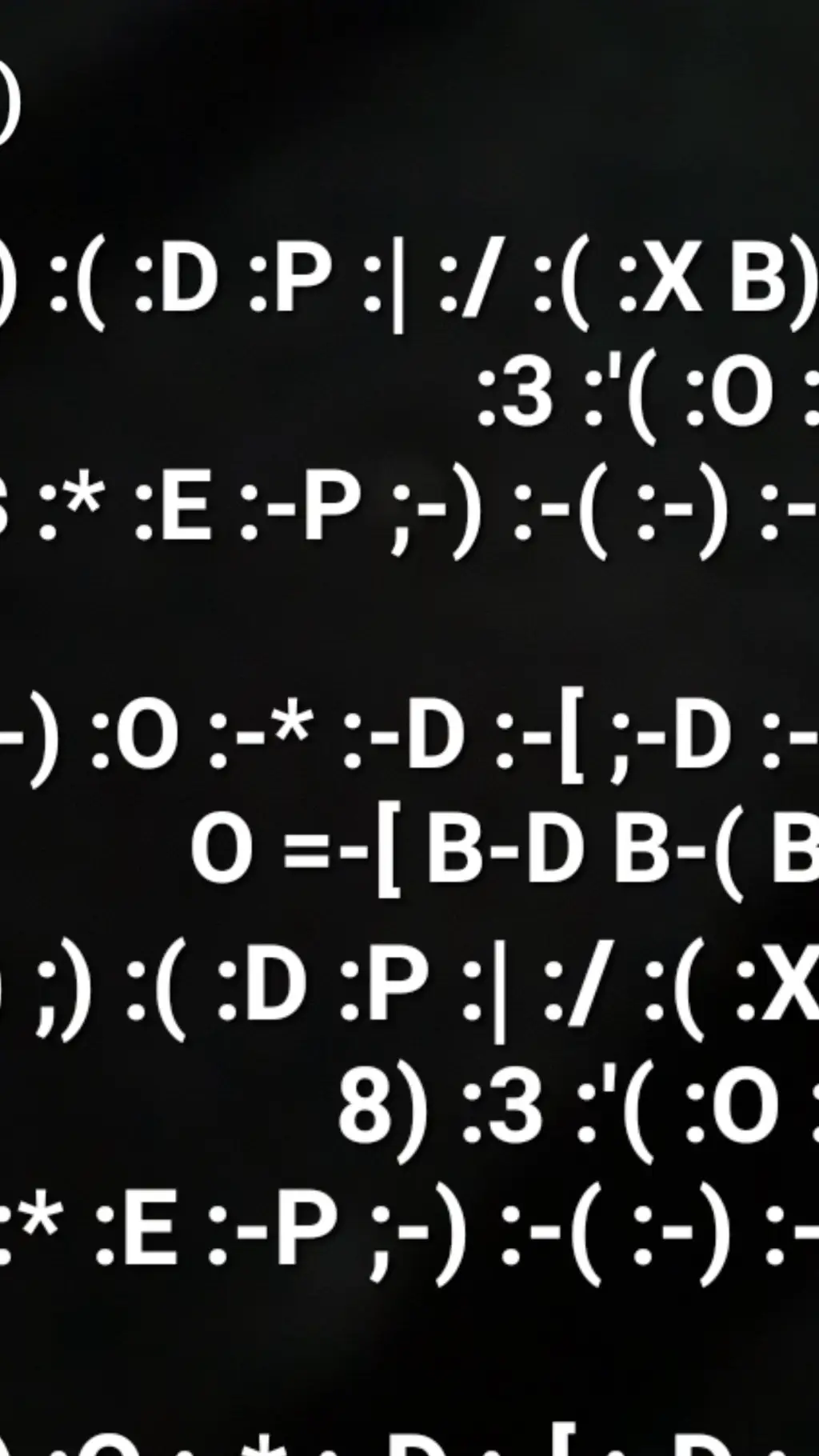 ai character: :) ;) :( :D :P :|  background