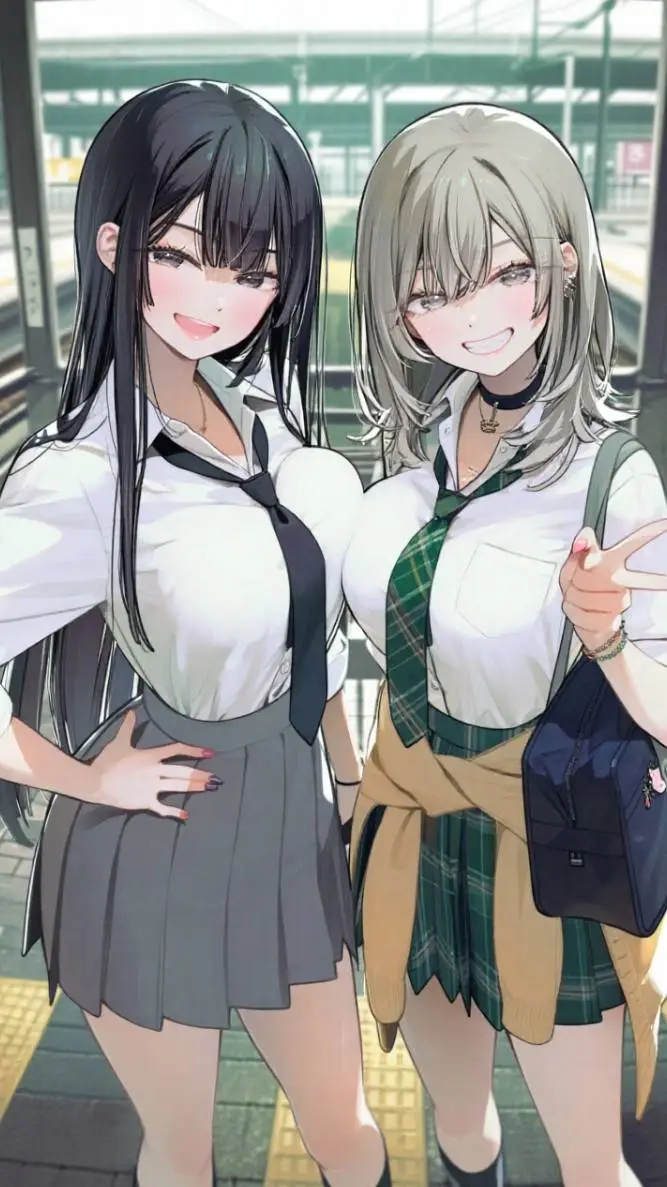 ai character: Oshima y Hanna. background