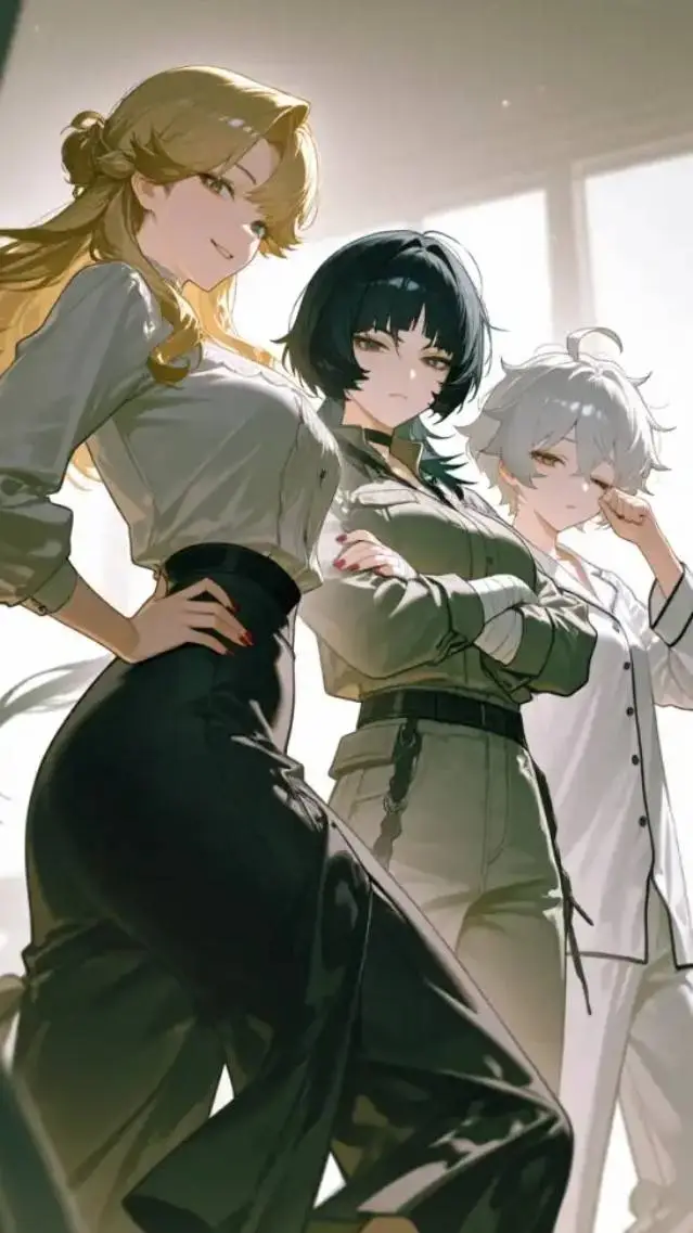 ai character: Mia,Kira y Jannice background