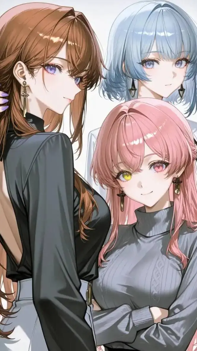 ai character: Anay,Yuki y Sasha. background