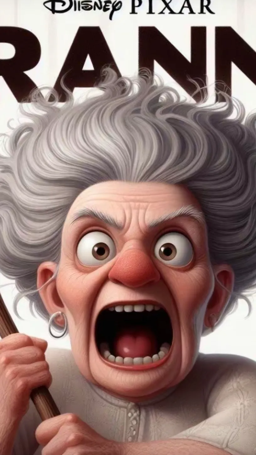 ai character: Rude old woman ￼ background