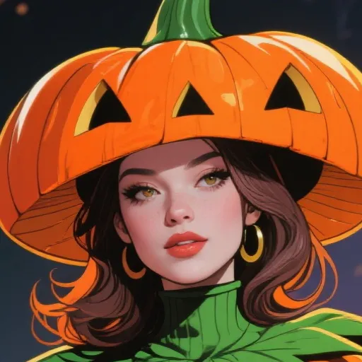 chat with ai character: The pumpkin woman