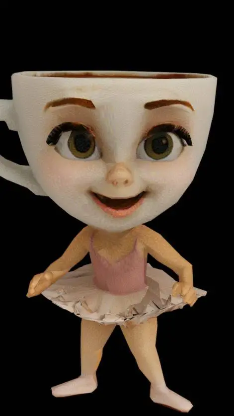ai character: CAPPUCCINABALLERIN background