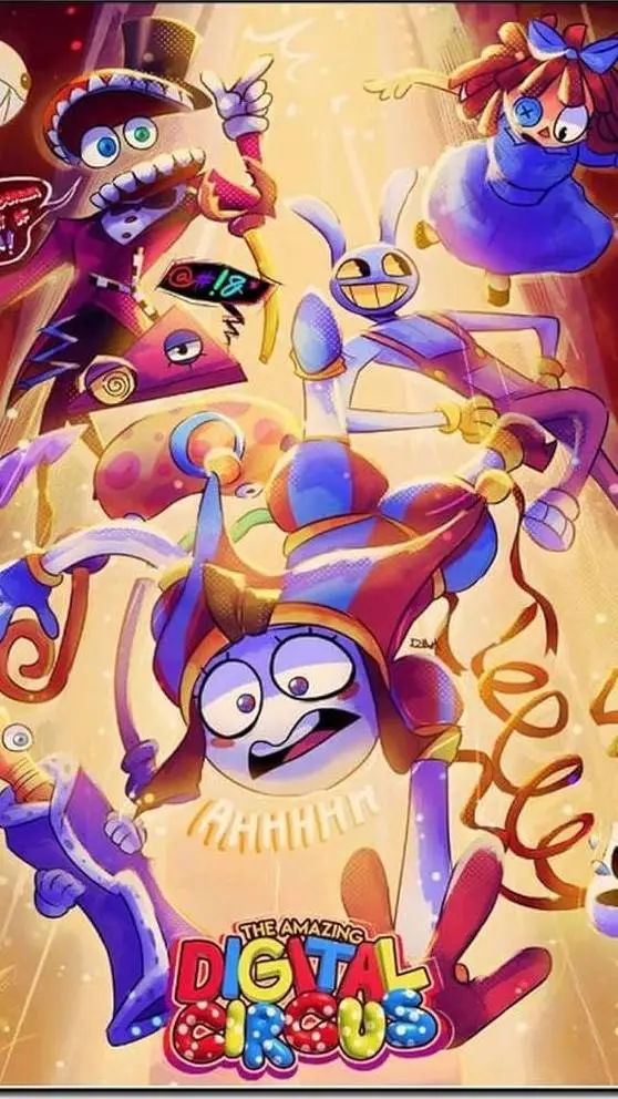 ai character: Digital circus background